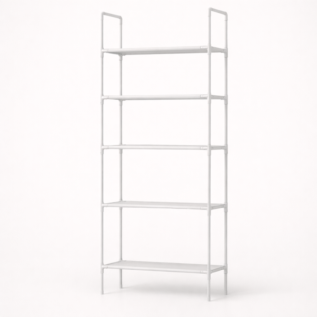 Raft depozitare pentru baie, masina de spalat, cu 3 polite, alb, 155x72x25cm