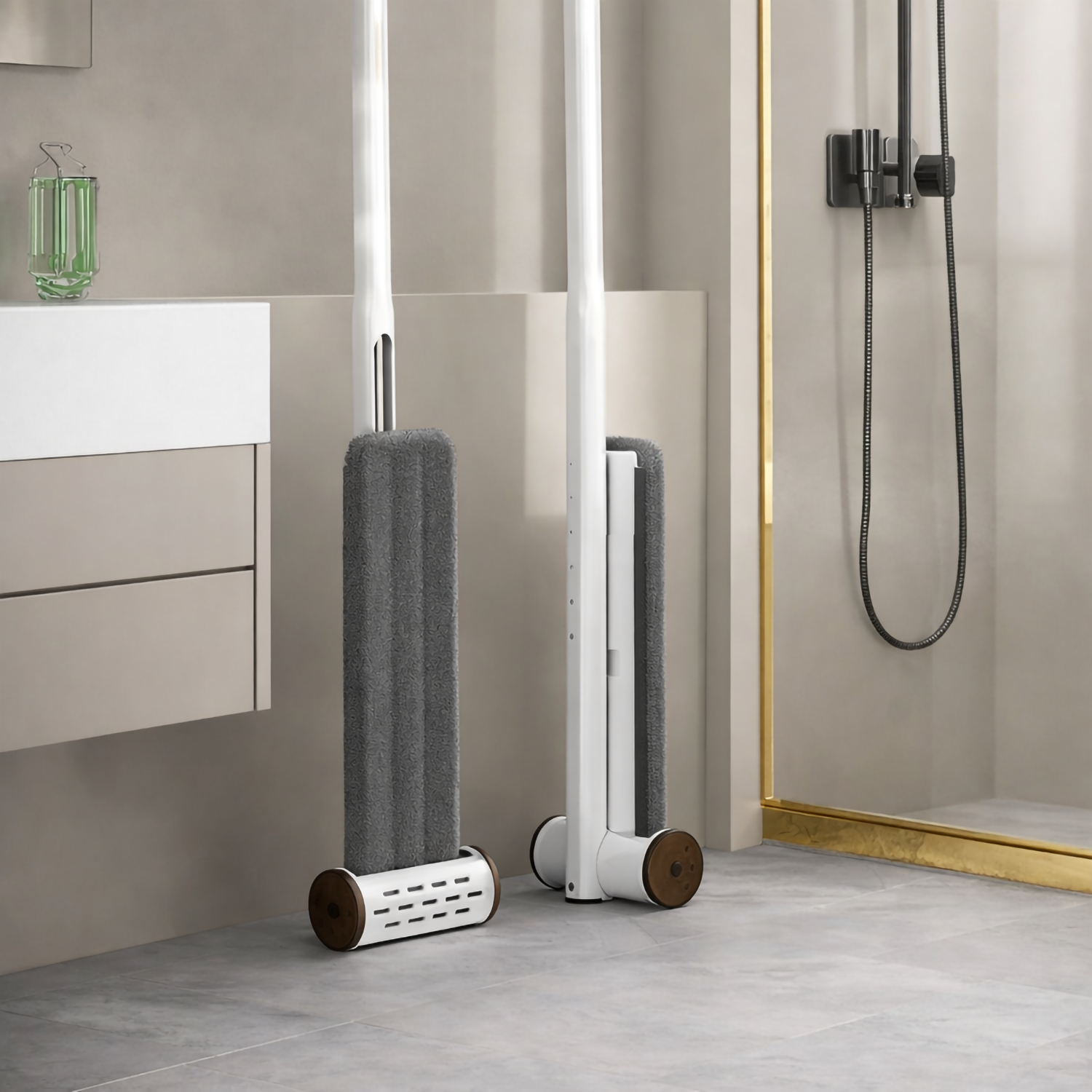 Set mop rotativ cu 2 lavete microfibra