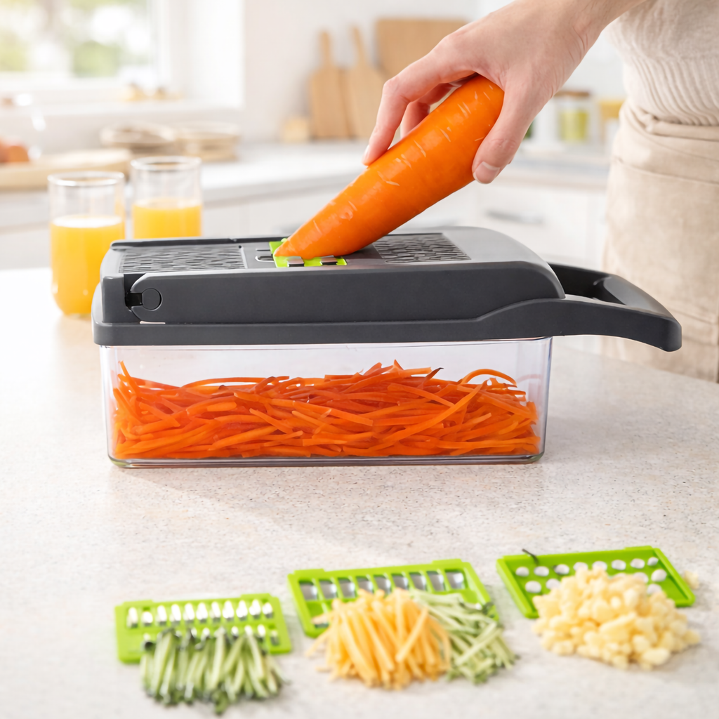 Razatoare fructe si legume, 14 piese, cu maner de protectie