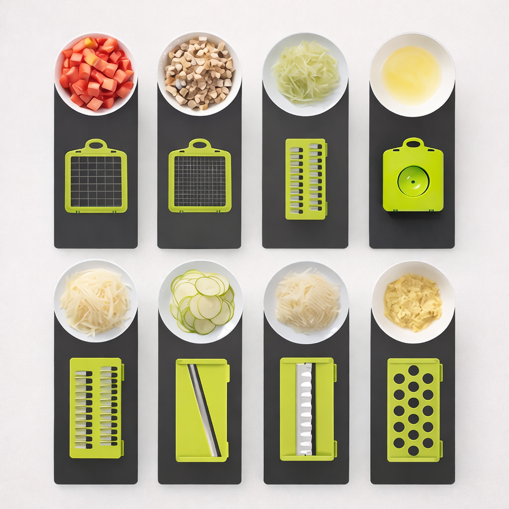 Razatoare fructe si legume, 14 piese, cu maner de protectie